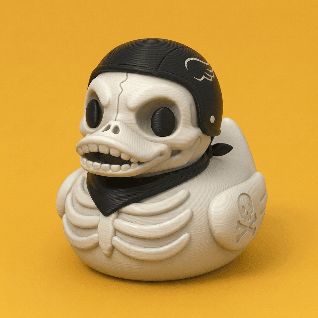 Skeleton Biker Duck